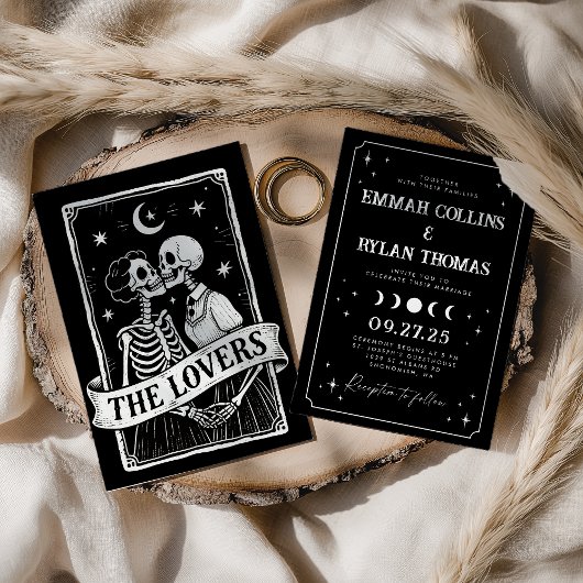 Elegante Celestial Lovers Tarot Kaart bruiloft