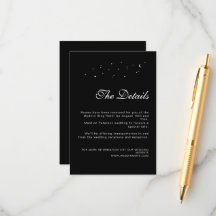 Elegante Celestial Minimal Black Wedding Details