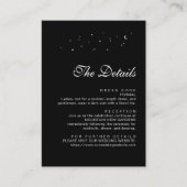 Elegante Celestial Minimal Black Wedding Details Informatiekaartje (Voorkant)