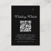 Elegante Celestial QR Code Black Wedding Details Informatiekaartje (Voorkant)