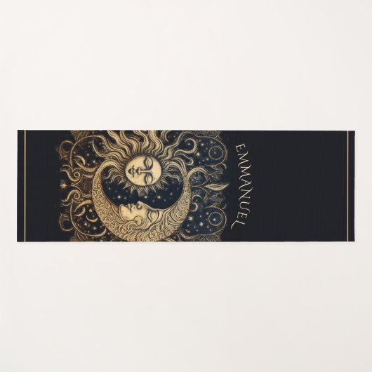 Elegante Celestial Sun Moon gepersonaliseerd Yogamat (Voorkant (horizontaal))