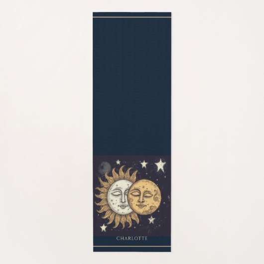 Elegante Celestial Sun Moon gepersonaliseerd Yogamat (Voorkant)