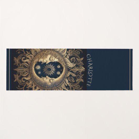 Elegante Celestial Sun Moon gepersonaliseerd Yogamat (Voorkant (horizontaal))