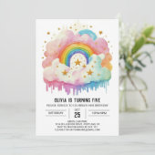 Elegante Celestial Wolken Meisje Verjaardag Kaart (Staand voorkant)