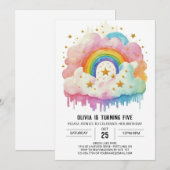 Elegante Celestial Wolken Meisje Verjaardag Kaart (Voorkant / Achterkant)