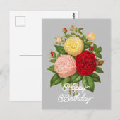 Elegante  Céline Forestier Roos Verjaardag Briefkaart (Voorkant / Achterkant)