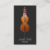 Elegante cellist | Black Visitekaartje (Voorkant)