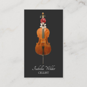 Elegante cellist   Black Visitekaartje