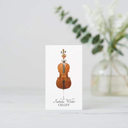 Elegante cellist visitekaartje (Staand voorkant)