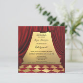 Elegante centrale podium pensioen partij uitnodigi kaart