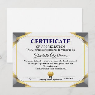 Elegante Certificaat van Waardering Sjabloon