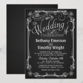 Elegante Chalkboard bruiloft uitnodiging (Voorkant / Achterkant)