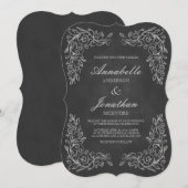 Elegante Chalkboard Filigree bruiloft uitnodiging (Voorkant / Achterkant)