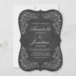 Elegante Chalkboard Filigree bruiloft uitnodiging