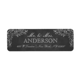 Elegante Chalkboard Filigree Retouradres Labels