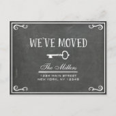 Elegante Chalkboard Key Bewegende Aankondiging (Voorkant)