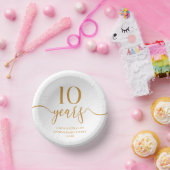 Elegante Champagne 10e bruiloft Jubileum Papieren Kommen (Feest)