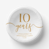 Elegante Champagne 10e bruiloft Jubileum Papieren Kommen (Voorkant)