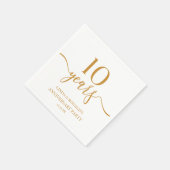 Elegante Champagne 10e bruiloft Jubileum Servet (Hoek)