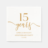 Elegante Champagne 15de trouwjubileum Servet (Voorkant)