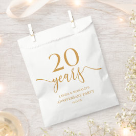 Elegante Champagne 20ste bruiloft Jubileum Bedankzakje