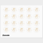 Elegante Champagne 20ste bruiloft Jubileum Ronde Sticker (Vel)