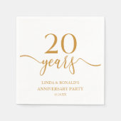 Elegante Champagne 20ste bruiloft Jubileum Servet (Voorkant)