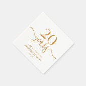 Elegante Champagne 20ste bruiloft Jubileum Servet (Hoek)