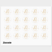 Elegante Champagne 25ste bruiloft Jubileum Ronde Sticker (Vel)