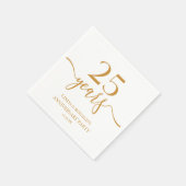 Elegante Champagne 25ste bruiloft Jubileum Servet (Hoek)