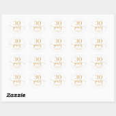 Elegante Champagne 30ste bruiloft Jubileum Ronde Sticker (Vel)