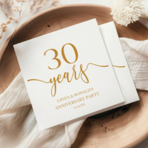 Elegante Champagne 30ste bruiloft Jubileum Servet