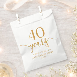 Elegante Champagne 40ste bruiloft Jubileum Bedankzakje