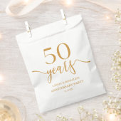 Elegante Champagne 50ste bruiloft Jubileum Bedankzakje (Geknipt)