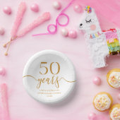 Elegante Champagne 50ste bruiloft Jubileum Papieren Kommen (Feest)