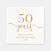Elegante Champagne 50ste bruiloft Jubileum Servet (Voorkant)