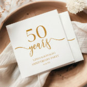 Elegante Champagne 50ste bruiloft Jubileum Servet