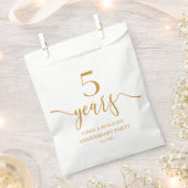 Elegante Champagne 5e bruiloft Jubileum Bedankzakje (Geknipt)