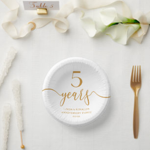 Elegante Champagne 5e bruiloft Jubileum Papieren Kommen