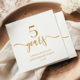 Elegante Champagne 5e bruiloft Jubileum Servet