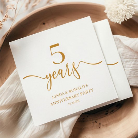 Elegante Champagne 5e bruiloft Jubileum Servet