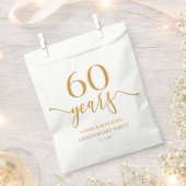 Elegante Champagne 60ste bruiloft Jubileum Bedankzakje (Geknipt)