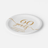 Elegante Champagne 60ste bruiloft Jubileum Papieren Bordje (Gekanteld)