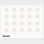 Elegante Champagne 60ste bruiloft Jubileum Ronde Sticker (Vel)