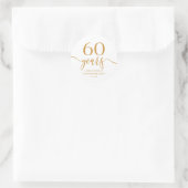 Elegante Champagne 60ste bruiloft Jubileum Ronde Sticker (Tas)