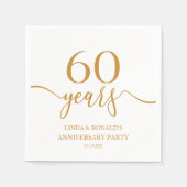 Elegante Champagne 60ste bruiloft Jubileum Servet (Voorkant)