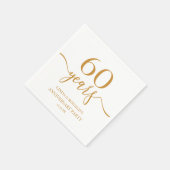 Elegante Champagne 60ste bruiloft Jubileum Servet (Hoek)