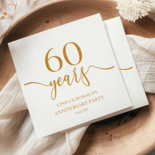 Elegante Champagne 60ste bruiloft Jubileum Servet