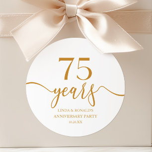 Elegante Champagne 75e trouwjubileum Ronde Sticker