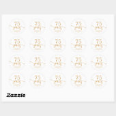 Elegante Champagne 75ste bruiloft Jubileum Ronde Sticker (Vel)